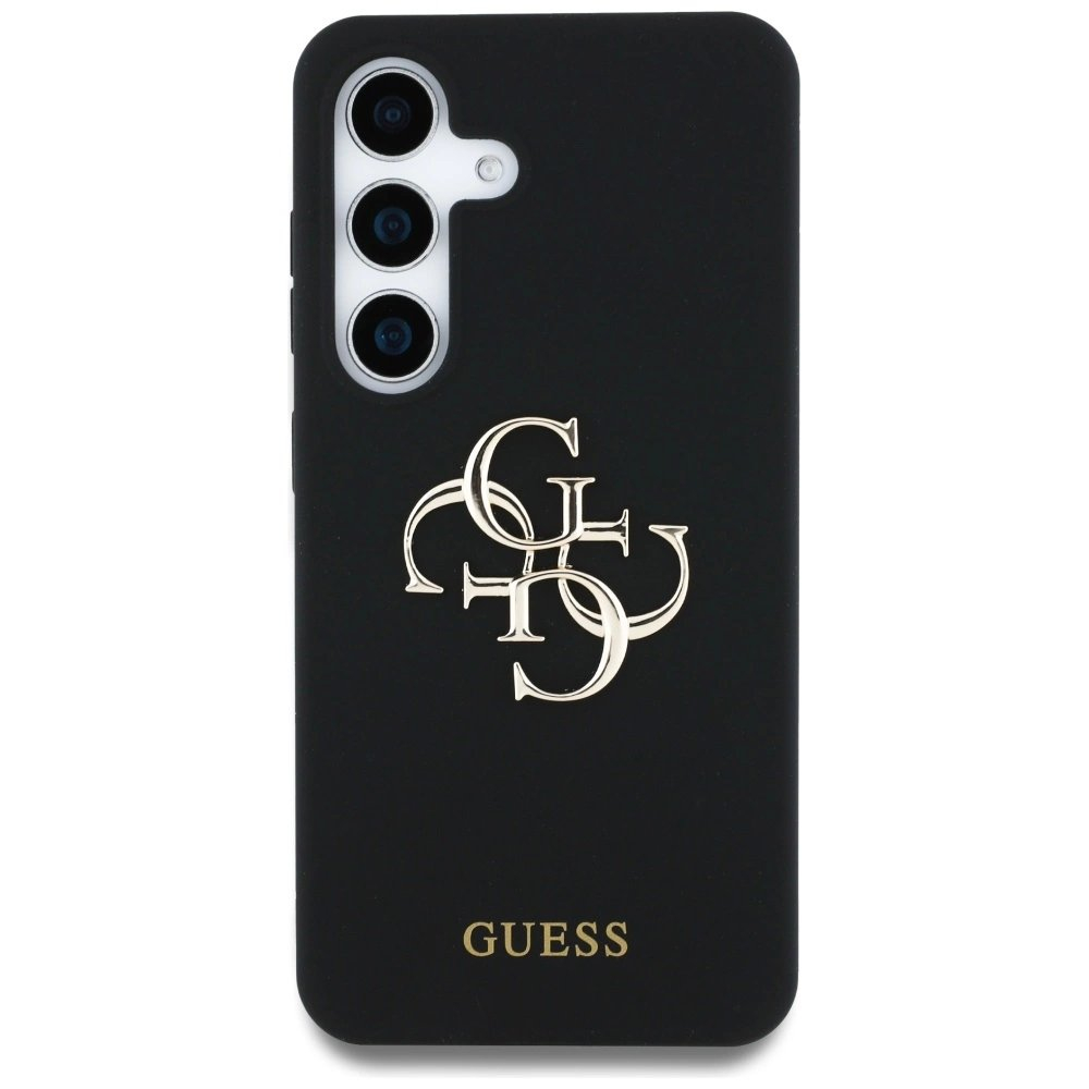 Guess Silikoninis Big 4G Logo Bottom Script Dėklas skirtas Samsung Galaxy S25 - Juodas 2