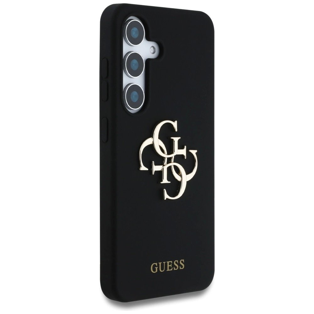 Guess Silikoninis Big 4G Logo Bottom Script Dėklas skirtas Samsung Galaxy S25 - Juodas 3