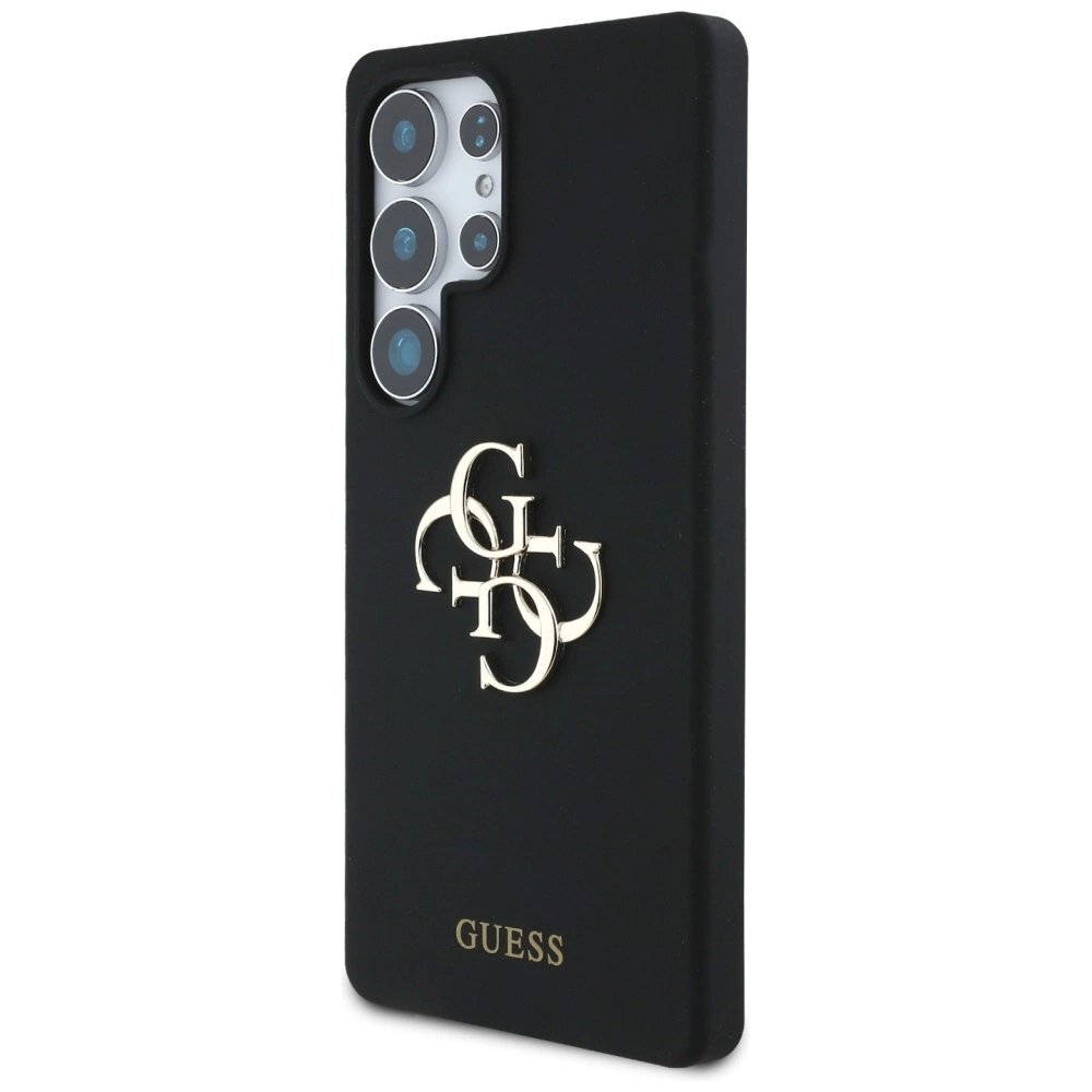Samsung Galaxy S25 Ultra dėklas Guess Silicone Big 4G Logo Bottom Script – juodas 1