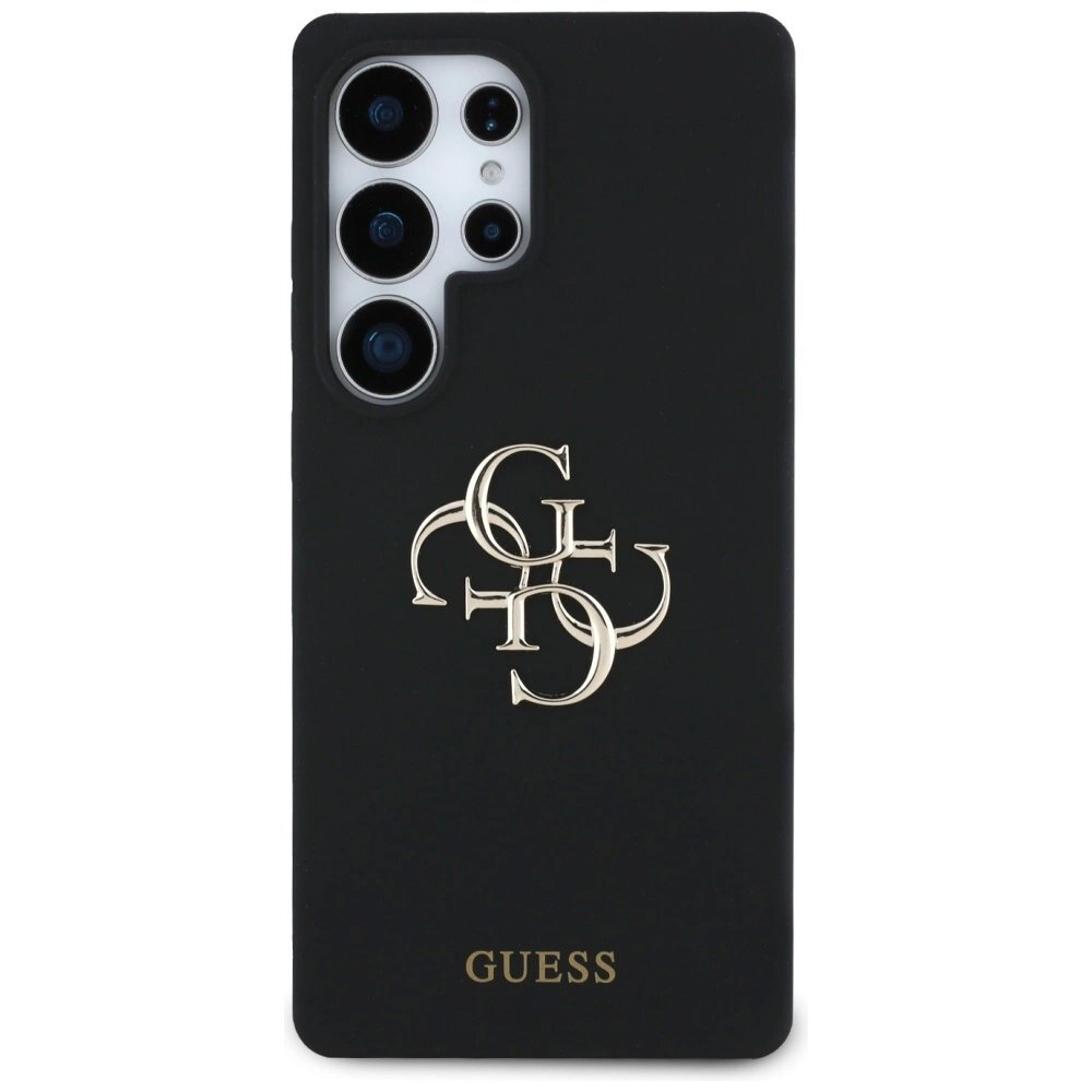 Samsung Galaxy S25 Ultra dėklas Guess Silicone Big 4G Logo Bottom Script – juodas 2