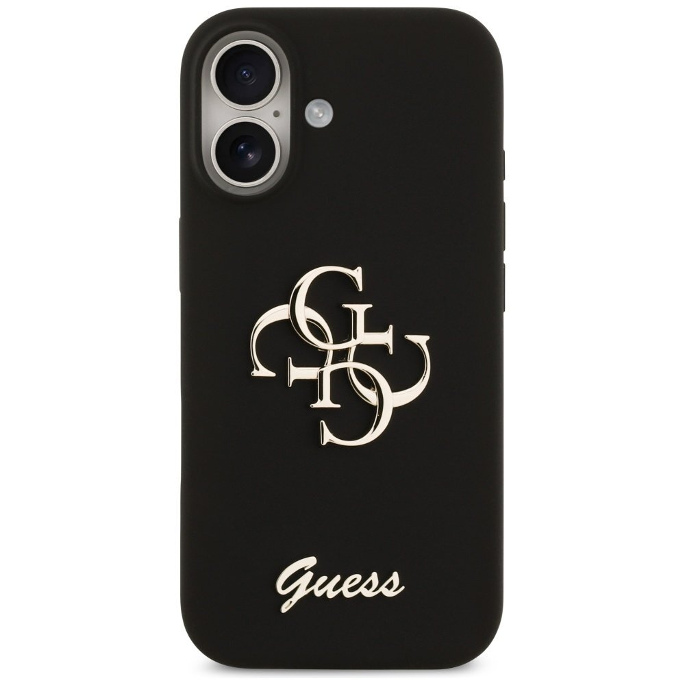 iPhone 17 Guess Silicone Big 4G Script dėklas – juodas 2