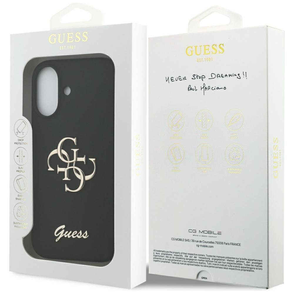 iPhone 17 Guess Silicone Big 4G Script dėklas – juodas 7 iPhone 17 Guess Silicone Big 4G Script dėklas – juodas 7