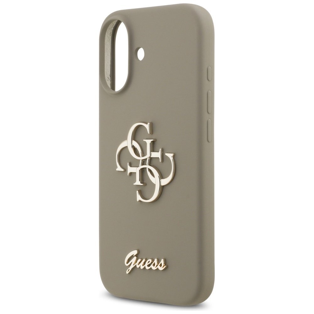 iPhone 17 Guess Silicone Big 4G Script dėklas – rudas 5