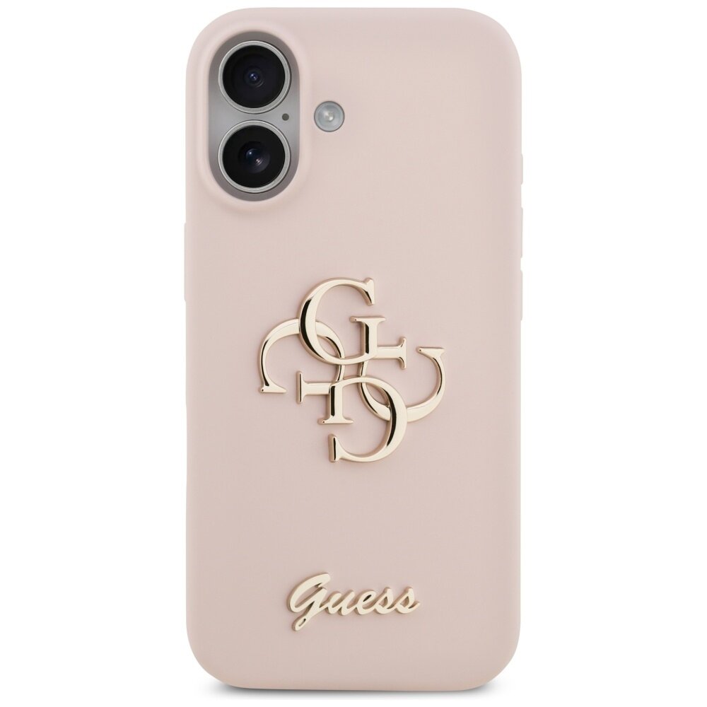 iPhone 17 Guess Silicone Big 4G Script dėklas – rožinis 2