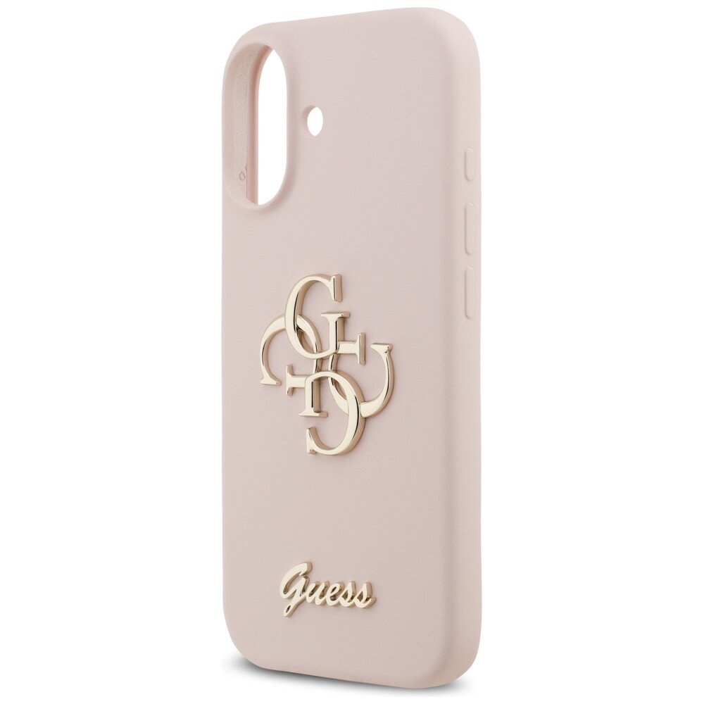 iPhone 17 Guess Silicone Big 4G Script dėklas – rožinis 5