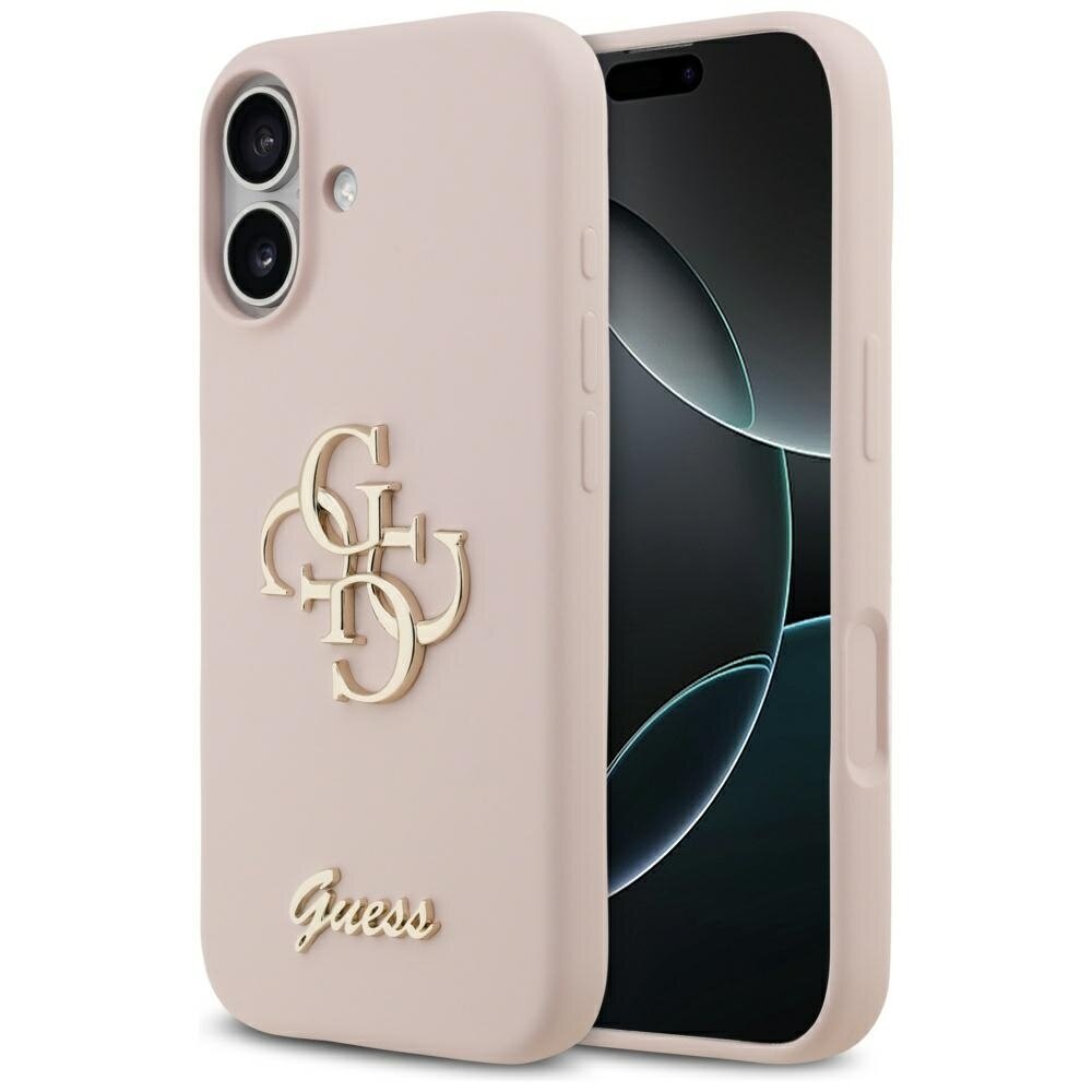 iPhone 17 Guess Silicone Big 4G Script dėklas – rožinis iPhone 17 Guess Silicone Big 4G Script dėklas – rožinis