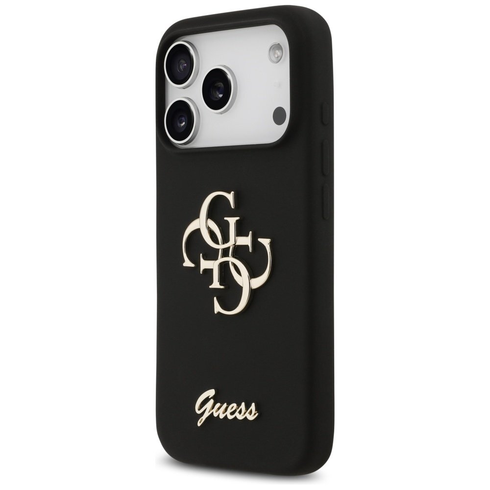 iPhone 17 Pro Guess Silicone Big 4G Script dėklas – juodas 1