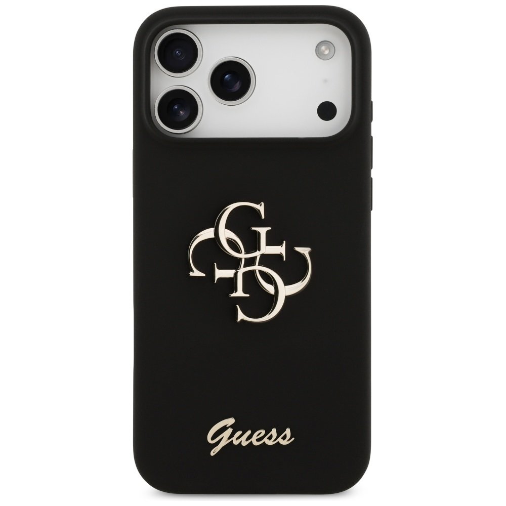 iPhone 17 Pro Max Guess Silicone Big 4G Script dėklas – juodas 2 iPhone 17 Pro Max Guess Silicone Big 4G Script dėklas – juodas 2