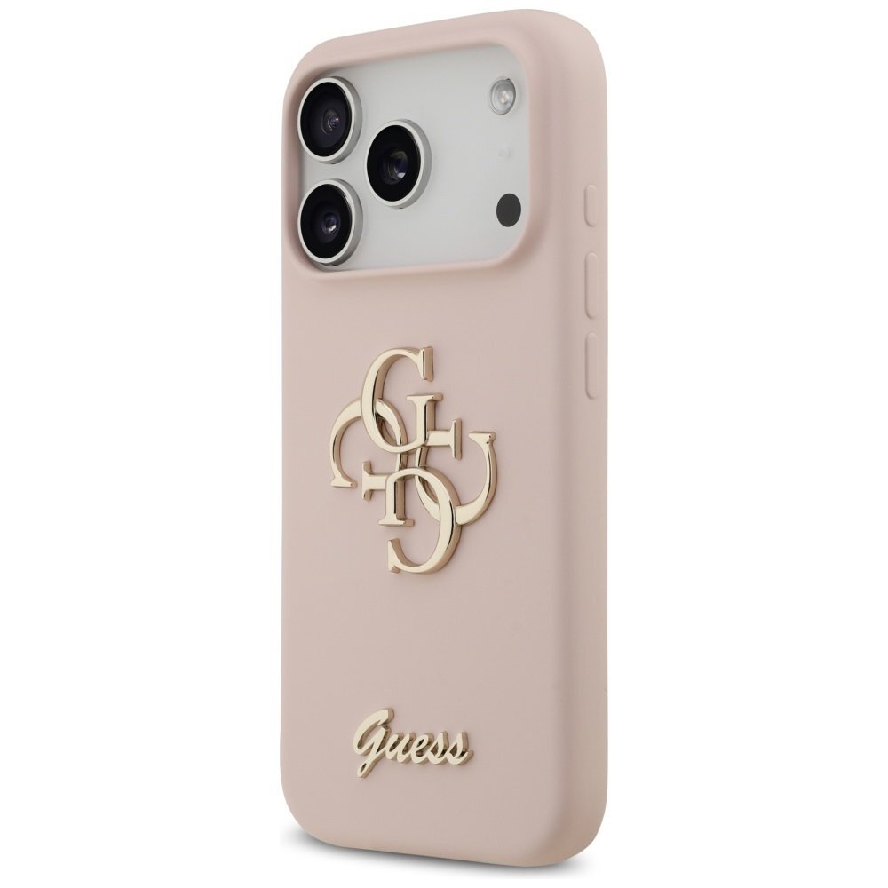 iPhone 17 Pro Guess Silicone Big 4G Script dėklas – rožinis 1