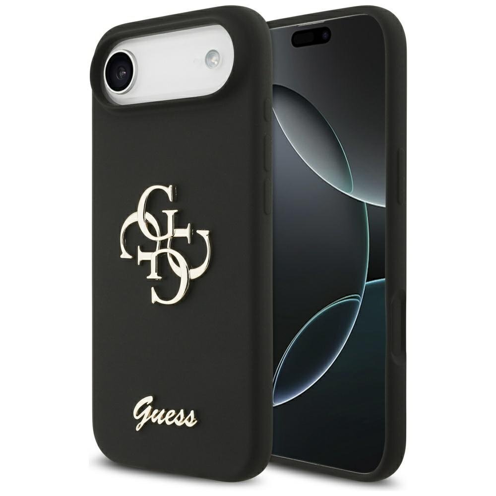 iPhone Air Guess Silicone Big 4G Script dėklas – juodas