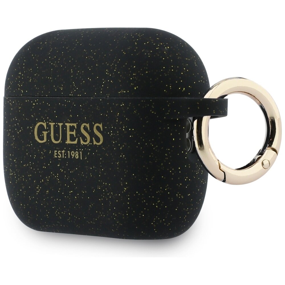 AirPods Pro 3 Guess Silicone Glitter Ring dėklas – juodas 2 AirPods Pro 3 Guess Silicone Glitter Ring dėklas – juodas 2