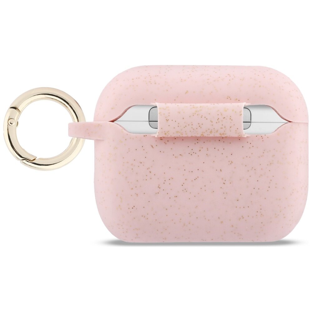 AirPods Pro 3 Guess Silicone Glitter Ring dėklas – rožinis 1 AirPods Pro 3 Guess Silicone Glitter Ring dėklas – rožinis 1