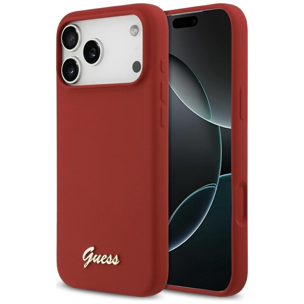 iPhone 17 dėklas Guess Grained Big 4G & Classic Logo – rožinis iPhone 17 dėklas Guess Grained Big 4G & Classic Logo – rožinis
