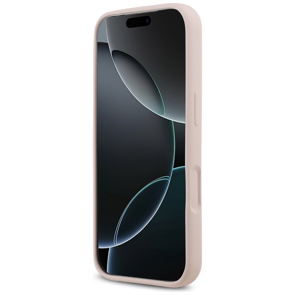 iPhone 17 Pro dėklas Guess Silicone Script Metal Logo, MagSafe – rožinis 4