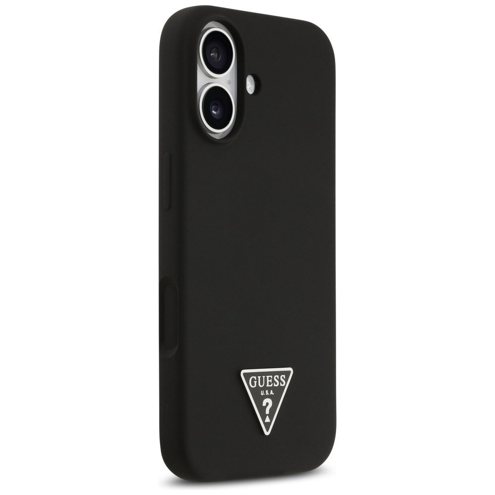 iPhone 17 Guess Silicone Triangle Logo MagSafe dėklas – juodas 3