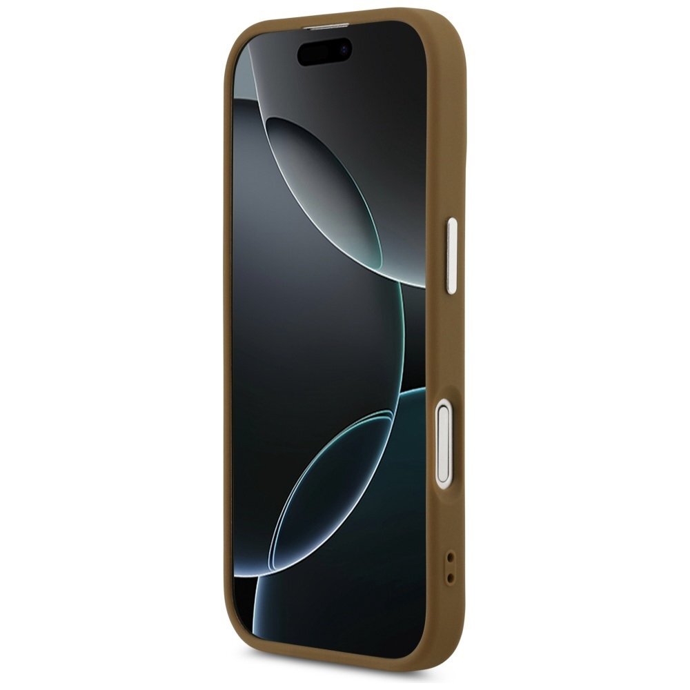 iPhone 17 Guess Triangle Logo MagSafe dėklas – rudas 4