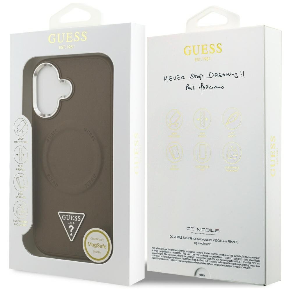 iPhone 17 Guess Triangle Logo MagSafe dėklas – rudas 7 iPhone 17 Guess Triangle Logo MagSafe dėklas – rudas 7