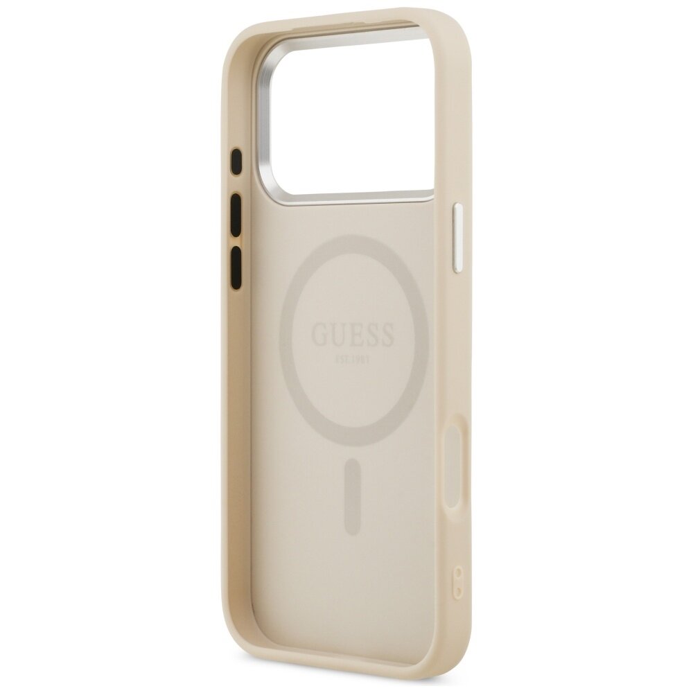 iPhone 17 Pro Guess Triangle Logo MagSafe dėklas – smėlio spalvos 6