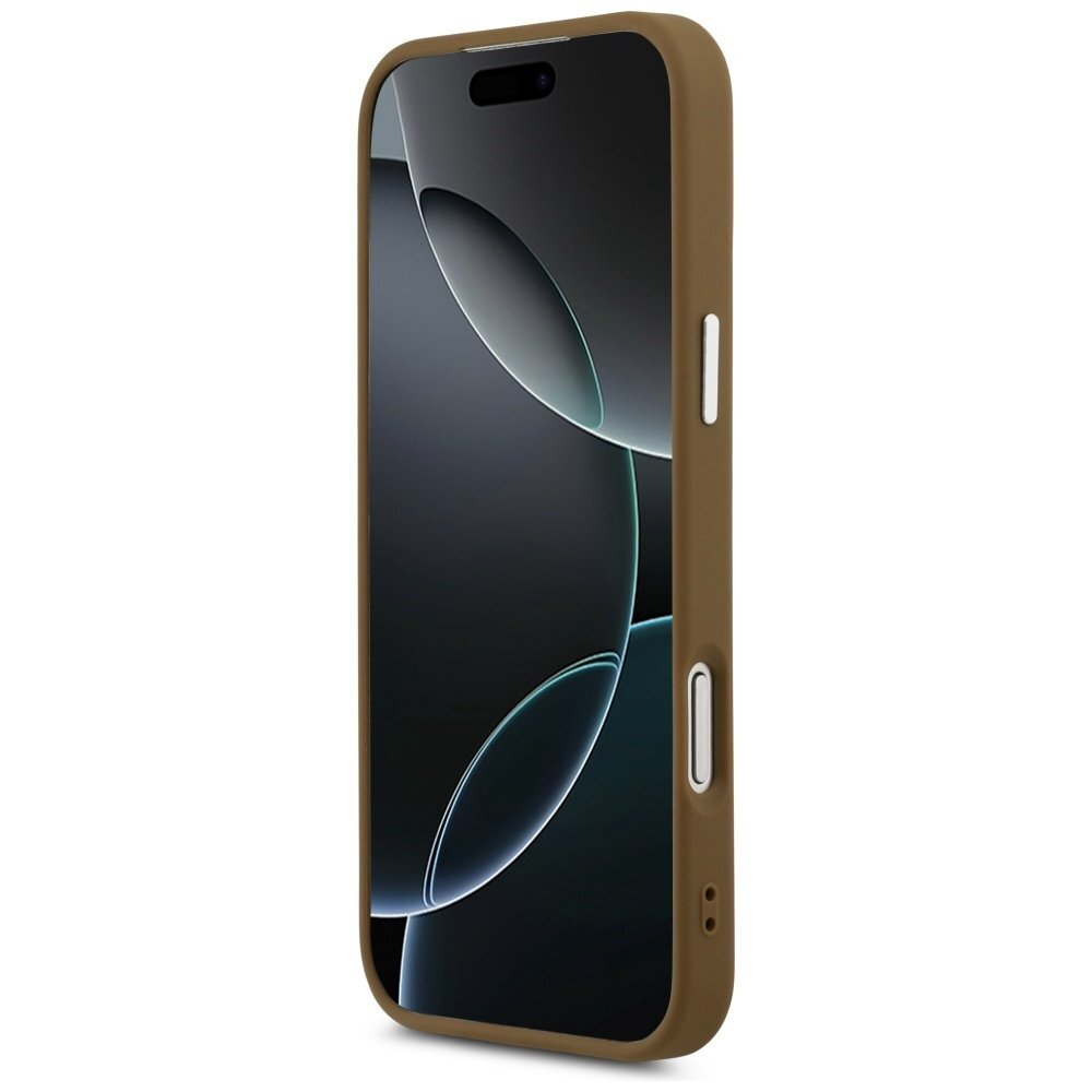 iPhone 17 Pro Guess Triangle Logo MagSafe dėklas – rudas 4