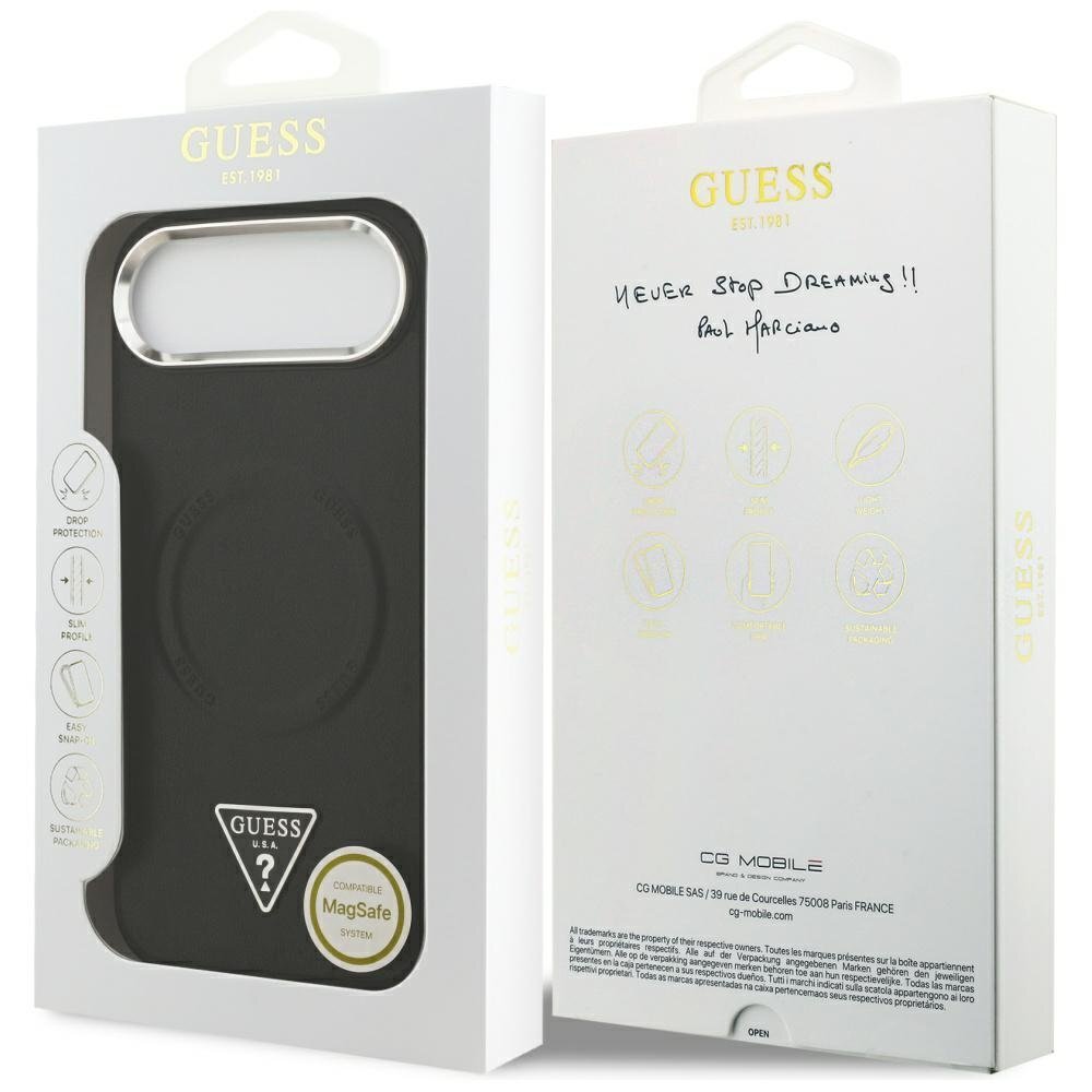 iPhone Air Guess Triangle Logo MagSafe dėklas – juodas 7 iPhone Air Guess Triangle Logo MagSafe dėklas – juodas 7