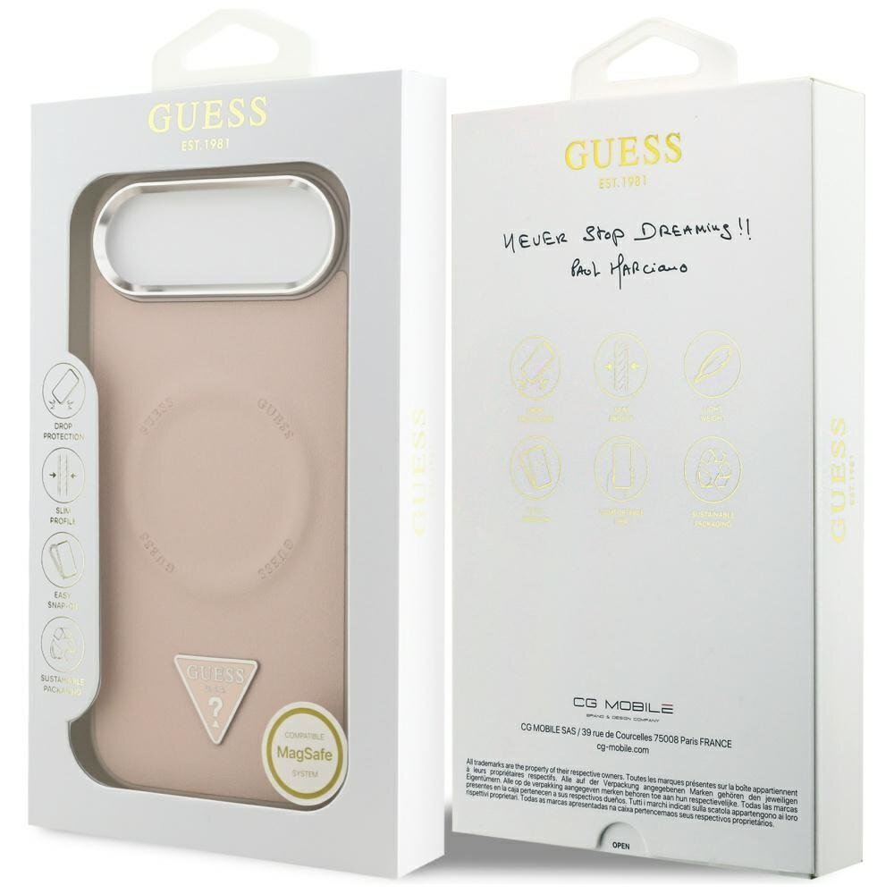 iPhone Air Guess Triangle Logo MagSafe dėklas – rožinis 7 iPhone Air Guess Triangle Logo MagSafe dėklas – rožinis 7