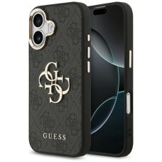 iPhone 17 Guess 4G Big Classic Logo dėklas – juodas ir auksinis