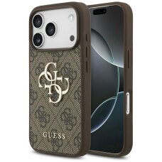 iPhone 17 Pro dėklas Guess 4G Big Logo – rudas