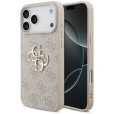 iPhone 17 Pro Max dėklas Guess 4G Big Logo – rožinis