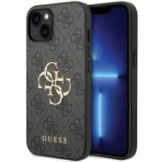Dėklas Guess 4G Big Metal Logo   iPhone 15 Plus - Pilkas