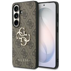 Samsung Galaxy S26 Guess 4G Big Metal Logo dėklas – rudas
