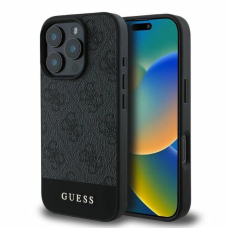 iPhone 16 Pro – Guess 4G Bottom Stripe dėklas - Pilkas