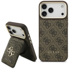 iPhone 17 Pro Max Guess 4G MagSafe Wallet dėklas – rudas