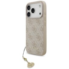 iPhone 17 Pro Guess 4G Charms Collection dėklas su MagSafe – rožinis
