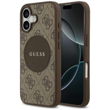 iPhone 17 Guess 4G Circle Classic Logo MagSafe dėklas – rudas