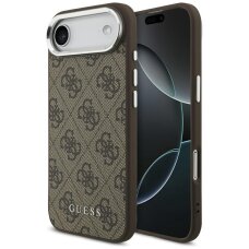 iPhone Air dėklas Guess 4G Classic Logo, MagSafe – rudas