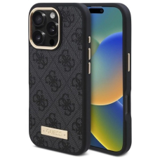 iPhone 16 Pro – Guess 4G Logo Plate MagSafe dėklas - Juodas