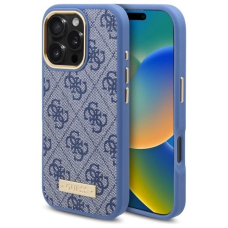 iPhone 16 Pro Max – Guess 4G Logo Plate MagSafe dėklas - Mėlynas