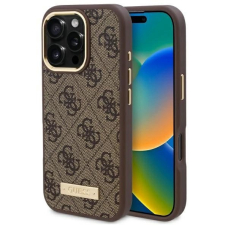 iPhone 16 Pro – Guess 4G Logo Plate MagSafe dėklas - Rudas