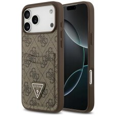 iPhone 17 Pro Max Guess 4G Nauble Card Triangle dėklas – rudas