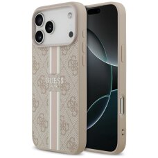 iPhone 17 Pro Max Guess 4G Printed Stripes MagSafe dėklas – rožinis