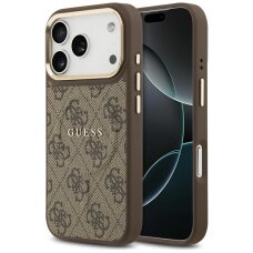 iPhone 17 Pro Guess 4G PU Classic Logo MagSafe dėklas – rudas