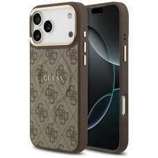 iPhone 17 Pro Max Guess 4G PU Classic Logo MagSafe dėklas – rudas