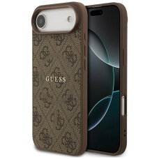 iPhone 17 Air Guess 4G Ring Classic Logo MagSafe dėklas – rudas