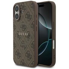 iPhone 17 Guess 4G Ring Classic Logo MagSafe dėklas – rudas