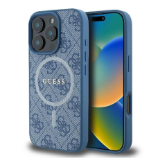 iPhone 16 Pro – Guess 4G Ring Classic Logo MagSafe dėklas - Mėlynas