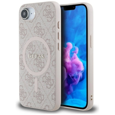 Guess 4G Ring Classic Logo MagSafe iPhone 16e Dėklas - Rožinis