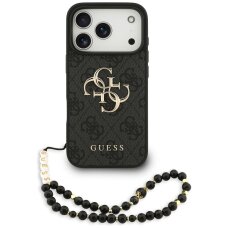 iPhone 17 Pro dėklas Guess 4G Strap Classic Logo – juodas
