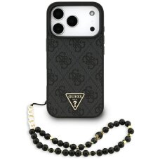 iPhone 17 Pro Guess 4G Strap Triangle Logo MagSafe dėklas – juodas