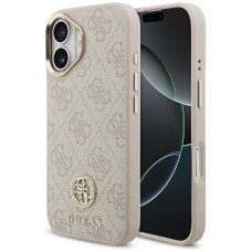 iPhone 17 dėklas Guess 4G Strass Logo, MagSafe – rožinis