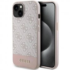 Dėklas Guess 4G Stripe Collection case for iPhone 15 / 14 / 13 - Rožinis